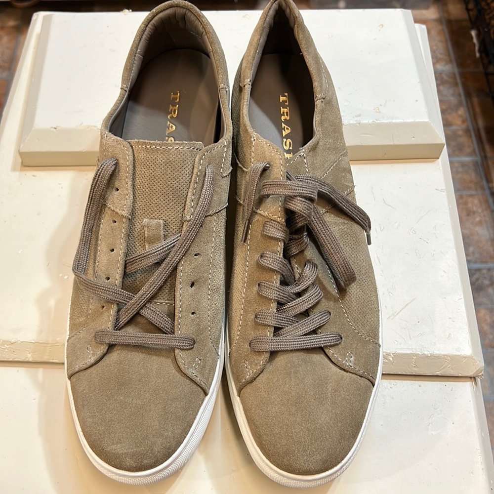Trask Sneakers with white bottom.